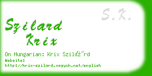 szilard krix business card